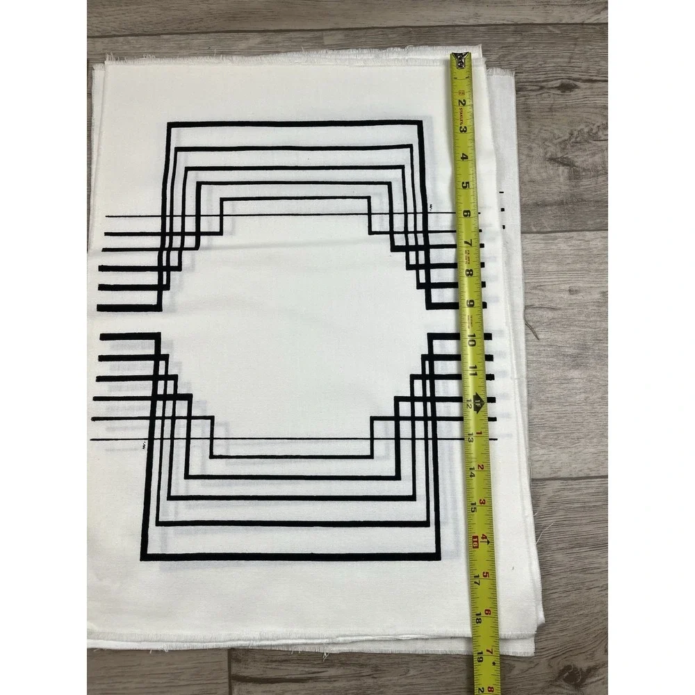 Fabric Blocks Geometric Art Deco Painted Cotton Quilt Artist Designed Lot of 11